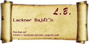 Lackner Baján névjegykártya